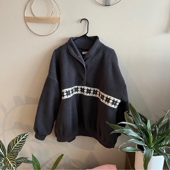 Madewell Re)sourced Sherpa Popover Top - Picture 7 of 11